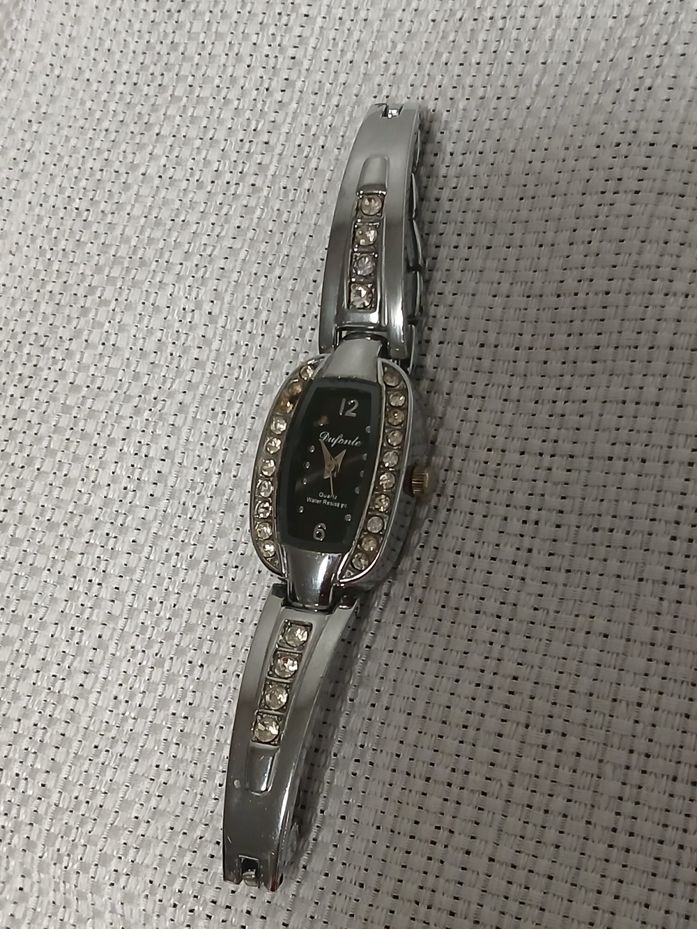 Dufonte By Lucien Piccard Silver Crystal Accent Women's Watch For Parts/repair